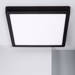 Le Plafonnier LED Carré Aluminium Slim 24W CCT Sélectionnable Galán 280x280 mm SwitchDimm offre un éclairage doux, homogène e ...