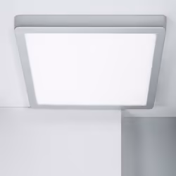 Le Plafonnier LED Carré Aluminium Slim 24W CCT Sélectionnable Galán 280x280 mm SwitchDimm offre un éclairage doux, homogène e ...