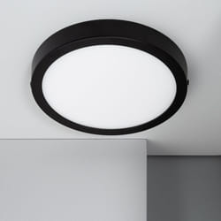Efectoled - Plafonnier led 18W Rond Aluminium Ø210 mm Slim cct Sélectionnable Galán SwitchDimm Noir