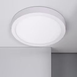 Le Plafonnier LED 18W Rond Aluminium Ø210 mm Slim CCT Sélectionnable Galán SwitchDimm offre un éclairage doux, homogène et ef ...