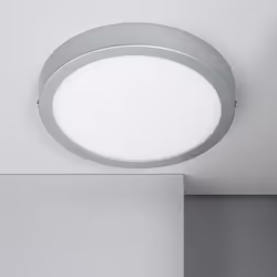 Le Plafonnier LED 18W Rond Aluminium Ø210 mm Slim CCT Sélectionnable Galán SwitchDimm offre un éclairage doux, homogène et ef ...