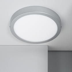 Plafonnier LED 18W Rond Aluminium Ø210 mm Slim CCT Sélectionnable Galán SwitchDimm Gris