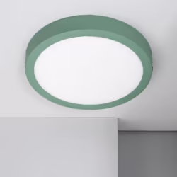 Le Plafonnier LED 18W Rond Aluminium Ø210 mm Slim CCT Sélectionnable Galán SwitchDimm offre un éclairage doux, homogène et ef ...