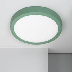 Efectoled - Plafonnier led 18W Rond Aluminium Ø210 mm Slim cct Sélectionnable Galán SwitchDimm Vert