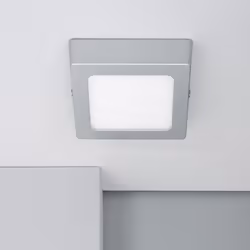 Le Plafonnier LED 6W Carré Aluminium 105x105 mm Slim CCT Sélectionnable Galán SwitchDimm offre un éclairage doux, homogène et ...