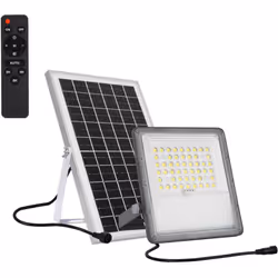 Le Projecteur LED Solaire 10W I00lm/W P65 avec Télécommande se caractérise par la capacité de chargement via son panneau sola ...