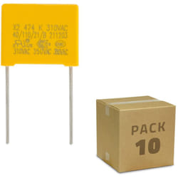 Pack 10 Condensateurs Anti-scintillement led 0,47uF 310V ac Jaune