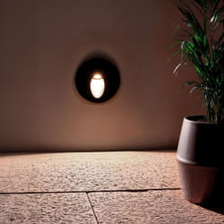 Balise Extérieure Murale led Encastrable 3W Ronde Boiler Grise 2700K Blanc chaud