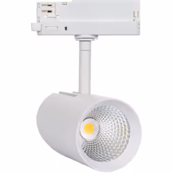 Le Spot LED Fuji 30W Blanc CRI90 No Flicker pour Rail Triphasé (3 Allumages) offre un éclairage versatile, parfait pour les e ...