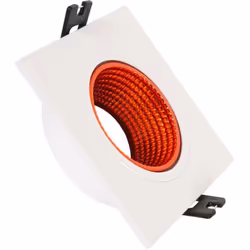 La Collerette Downlight Carrée Orientable pour Ampoule LED GU10/GU5.3 Coupe Ø 80mm est un élément d'éclairage au design intem ...