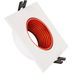 Collerette Downlight Carrée Orientable pour Ampoule led GU10/GU5.3 Coupe ø 80mm Rouge