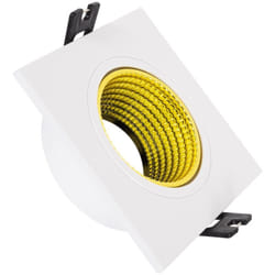 Collerette Downlight Carrée Orientable pour Ampoule led GU10/GU5.3 Coupe ø 80mm Jaune