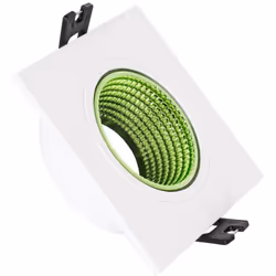 La Collerette Downlight Carrée Orientable pour Ampoule LED GU10/GU5.3 Coupe Ø 80mm est un élément d'éclairage au design intem ...