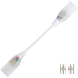 Câble Connecteur Gaine Néon led Flexible Dimmable 11W/m 220V ac 60 LED/m Semi-circulaire 180° rgb IP67 sur Mesure Coupe Tous les Blanc