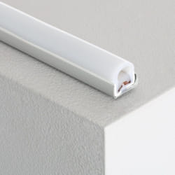 Profilé Aluminium 1m pour Gaines Néon LED Flexible Dimmable 7.5W/m 220V AC 100 LED/m Semi-circulaire 180° Monochrome IP67 Argent