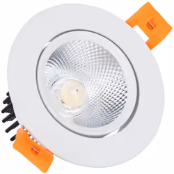 Le Spot Downlight LED COB Dimmable Orientable Rond Blanc 7W Coupe Ø70mm est un produit très polyvalent qui vous permettra d’o ...