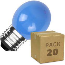 Pack 20 Ampoules led E27 3W 300 lm G45 Monochrome Bleu
