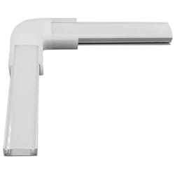Jonction en l pour Profilé Aluminium en Saillie pour Ruban led Double jusqu'à 20mm Opale