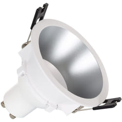 Spot led Downlight Conique GU10 6W Coupe ø 75mm pc No Flicker 4000K Argent Blanc neutre