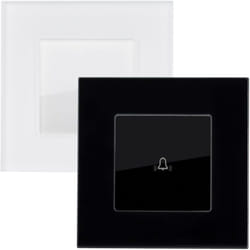 Bouton Poussoir Simple avec Plaque Crystal Blanc