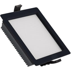 Downlight LED 15W Carré Aero 130 lm/W Microprismatique LIFUD Coupe 135x135 mm Noir 6000K Blanc froid