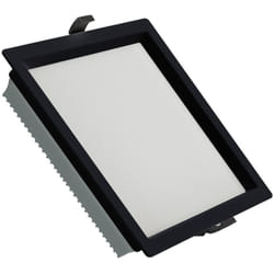 Efectoled - Downlight led 40W Carré Aero 130 lm/W Microprismatique lifud Coupe 210x210 mm Noir 3000K Blanc chaud