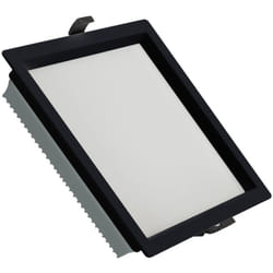 Efectoled - Downlight led 40W Carré Aero 130 lm/W Microprismatique lifud Coupe 210x210 mm Noir 6000K Blanc froid