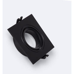 Efectoled - Collerette Downlight Carrée Orientable pour Ampoule led GU10/GU5.3 Coupe ø 75mm Noir