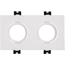 Efectoled - Collerette Downlight Carrée Orientable pour 2 Ampoules led GU10/GU5.3 Coupe 75x150mm Blanc