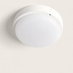 Efectoled - Plafonnier led Extérieur Rond 25W Hublot White IP65 Ø175 mm avec Détecteur de Mouvement 6500K Blanc froid