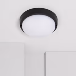 Le Plafonnier LED Extérieur Rond 25W Hublot Black IP65 Ø175 mm offre un éclairage doux, homogène et efficient. Il possède un  ...