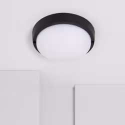 Le Plafonnier LED Extérieur Rond 25W Hublot Black IP65 Ø175 mm offre un éclairage doux, homogène et efficient. Il possède un  ...
