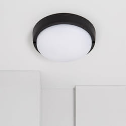 Efectoled - Plafonnier led Extérieur Rond 25W Hublot Black IP65 Ø175 mm 6500K Blanc froid