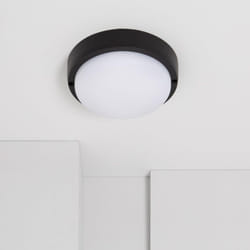 Efectoled - Plafonnier led Extérieur Rond 15W Hublot Black IP65 Ø140 mm 4000K Blanc neutre