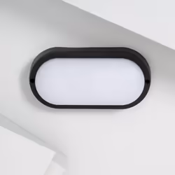 Le Plafonnier LED Extérieur Ovale 25W Hublot Black IP65 98x198 mm offre un éclairage doux, homogène et efficient. Il possède  ...