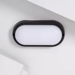 Le Plafonnier LED Extérieur Ovale 25W Hublot Black IP65 98x198 mm offre un éclairage doux, homogène et efficient. Il possède  ...