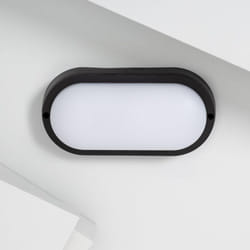 Efectoled - Plafonnier led Extérieur Ovale 25W Hublot Black IP65 98x198 mm 4000K Blanc neutre