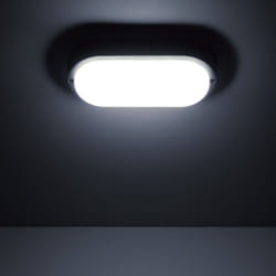 Efectoled - Plafonnier led Extérieur Ovale 25W Hublot Black IP65 98x198 mm 6500K Blanc froid