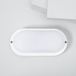 Efectoled - Plafonnier led Extérieur Ovale 25W Hublot White IP65 96x198 mm 3000K Blanc chaud
