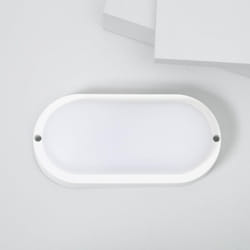 Efectoled - Plafonnier led Extérieur Ovale 25W Hublot White IP65 96x198 mm 6500K Blanc froid