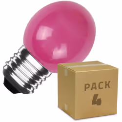 Le Pack 4 Ampoules LED E27 3W 300 lm G45 Rose vous permet de renouveler l'éclairage de la Guirlande Waterproof de notre site  ...