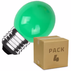 Le Pack 4 Ampoules LED E27 3W 300 lm G45 Verte vous permet de renouveler l'éclairage de la Guirlande Waterproof de notre site ...