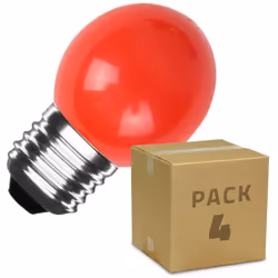 Le Pack 4 Ampoules LED E27 3W 300 lm G45 Rouge vous permet de renouveler l'éclairage de la Guirlande Waterproof de notre site ...
