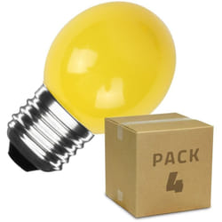 Pack 4 Ampoules led E27 3W 300 lm G45 Jaune Jaune