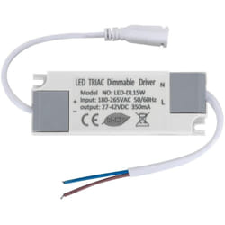 Driver Dimmable triac 180-265V Sortie 27-42V dc 350mA 15W No Flicker Dimmable triac
