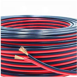 Câble Électrique Plat Gaine 2x0.5mm² pour les Rubans led Monochrome Noir