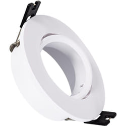 Collerette Downlight Ronde Orientable pour Ampoule led GU10/GU5.3 Coupe ø 75mm Blanc