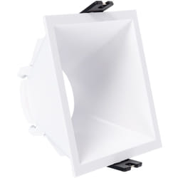 Collerette Downlight Carrée Faible UGR pour Ampoule LED GU10 Coupe 85x85mm Blanc