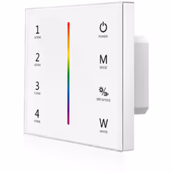 Ce Contrôleur Variateur Murale pour Tactile Ruban LED RGBW RF avec contrôle RF 2,4GHz est la solution idéale pour automatiser ...