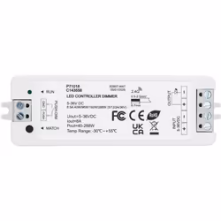 Le Contrôleur Variateur Ruban LED 5/12/24/36V DC Monochrome compatible avec Télécommande RF et Bouton-Poussoir utilise une te ...